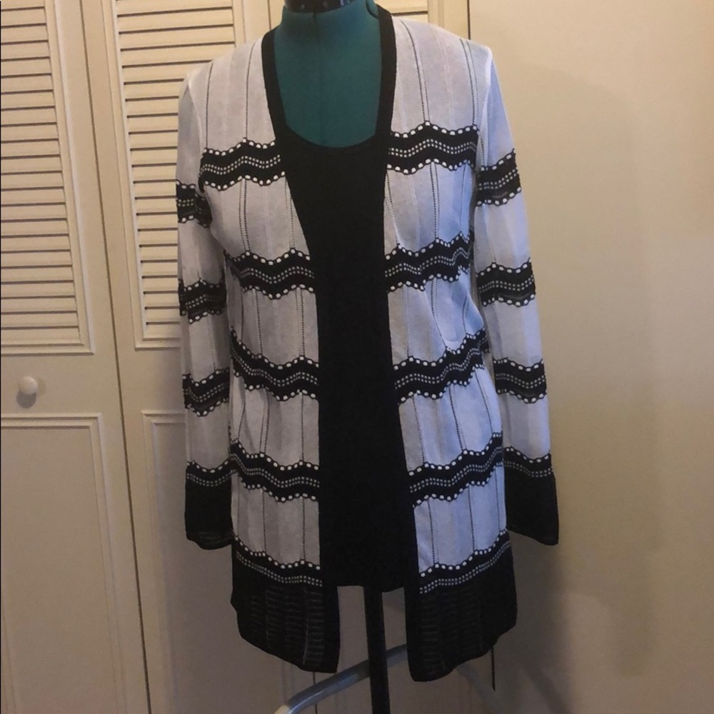 M Missoni black/white sheer cardigan. Sz  48 (12)